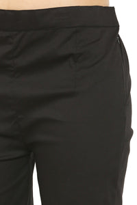 Thumbnail for PAVONINE Black Color Stretchable Cotton Lycra Fabric Pencil Pant For Women - Distacart