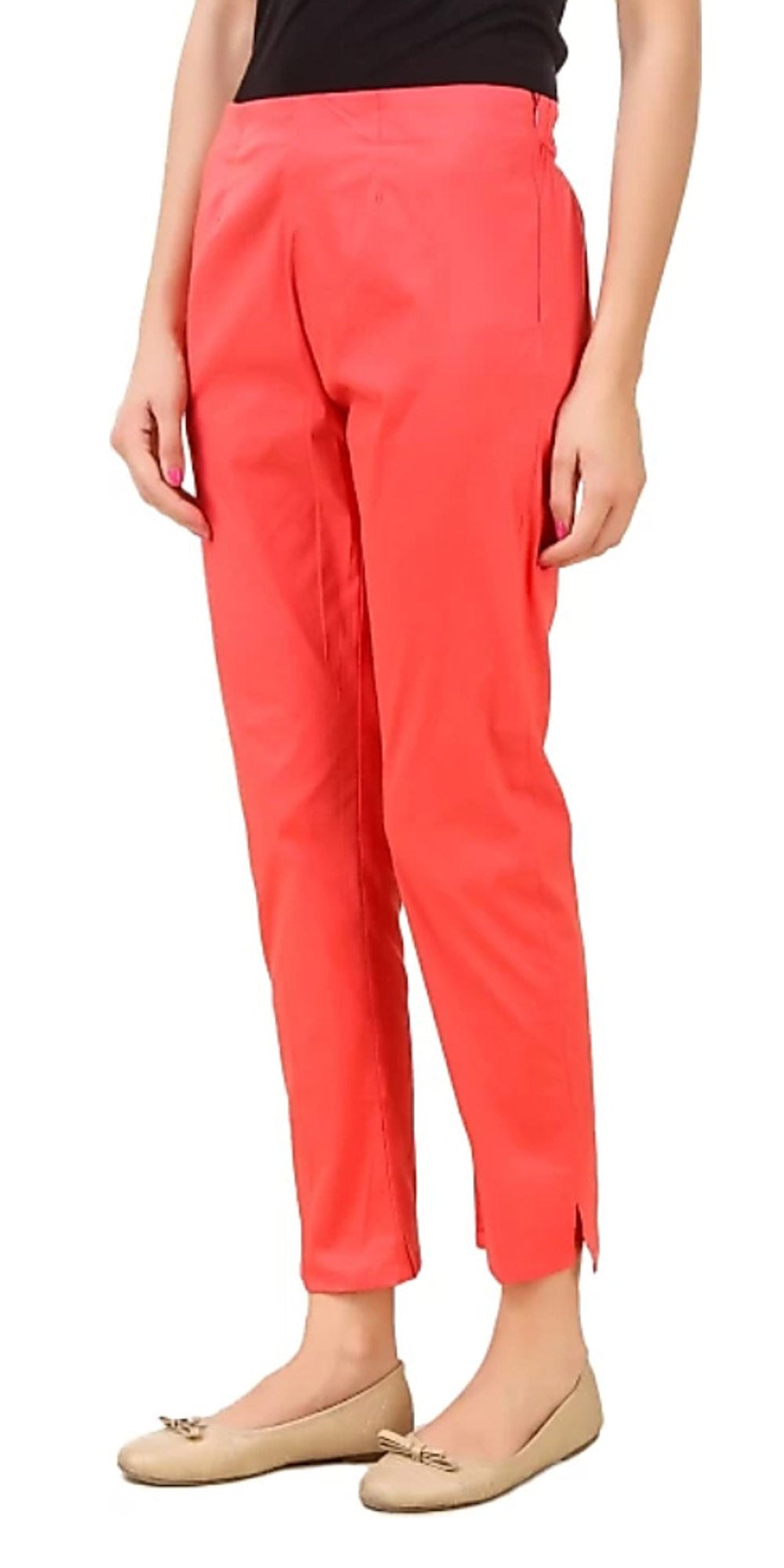 PAVONINE Gajri Color Stretchable Cotton Lycra Fabric Pencil Pant For Women - Distacart