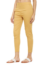 Thumbnail for PAVONINE Light Skin Color Stretchable Cotton Lycra Fabric Pencil Pant For Women - Distacart