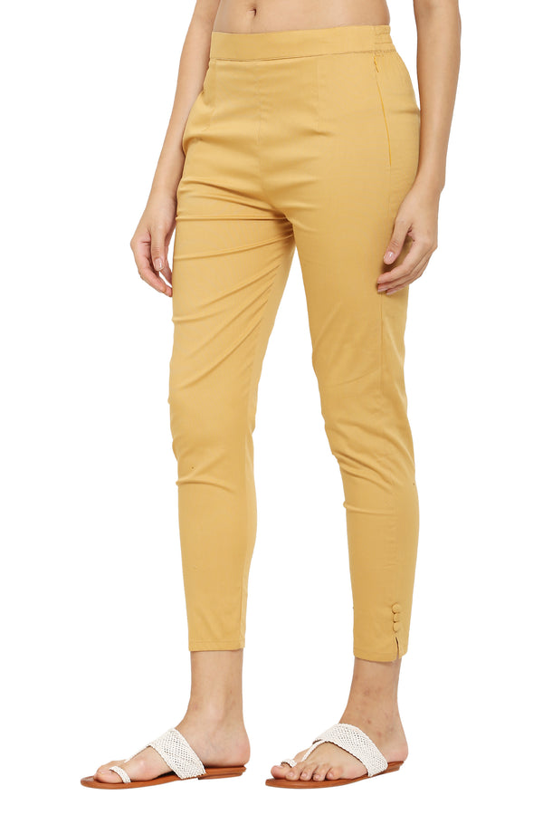 PAVONINE Light Skin Color Stretchable Cotton Lycra Fabric Pencil Pant For Women - Distacart