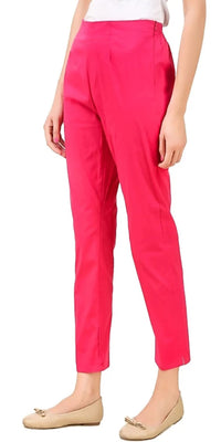 Thumbnail for PAVONINE Rani Color Stretchable Cotton Lycra Fabric Pencil Pant For Women - Distacart