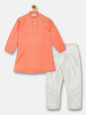 Sethukrishna Boys Orange Kurta with Pyjamas - Distacart