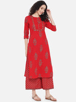 Thumbnail for Kalini Floral Printed Pure Cotton Kurta with Palazzos & Dupatta - Distacart
