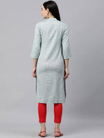 Thumbnail for Kalini Women Blue Pure Cotton Self Striped Kurta - Distacart