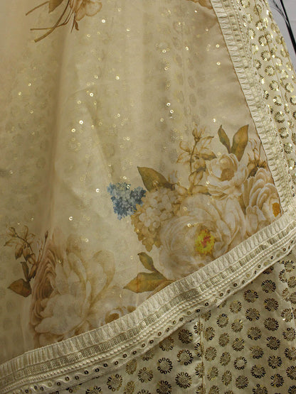 Myra Beige Art Silk Embroidered Designer Lehenga - Distacart