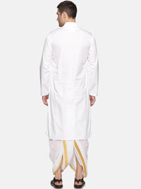 Thumbnail for Sethukrishna Men White Pure Cotton Kurta with Pyjamas - Distacart