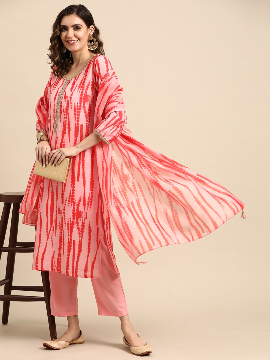 Sangria Women Printed Regular Pure Cotton Kurta with Palazzos & With Dupatta - Distacart