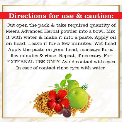 Meera Herbal Hairwash Powder With 11 Naturals Herbs - Distacart
