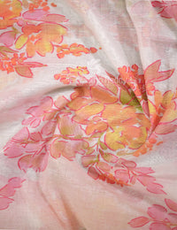 Thumbnail for Shades of Milk White Colour Floral Design Chander Printed Saree By Gayathri Reddy Designer Studio - Distacart