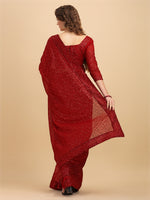 Thumbnail for Sangria Maroon Embellished Sequinned Pure Georgette Saree - Distacart