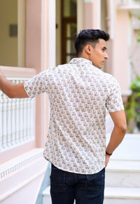 Thumbnail for NOZ2TOZ Men White Comfort Floral Opaque Printed Casual Shirt - Distacart