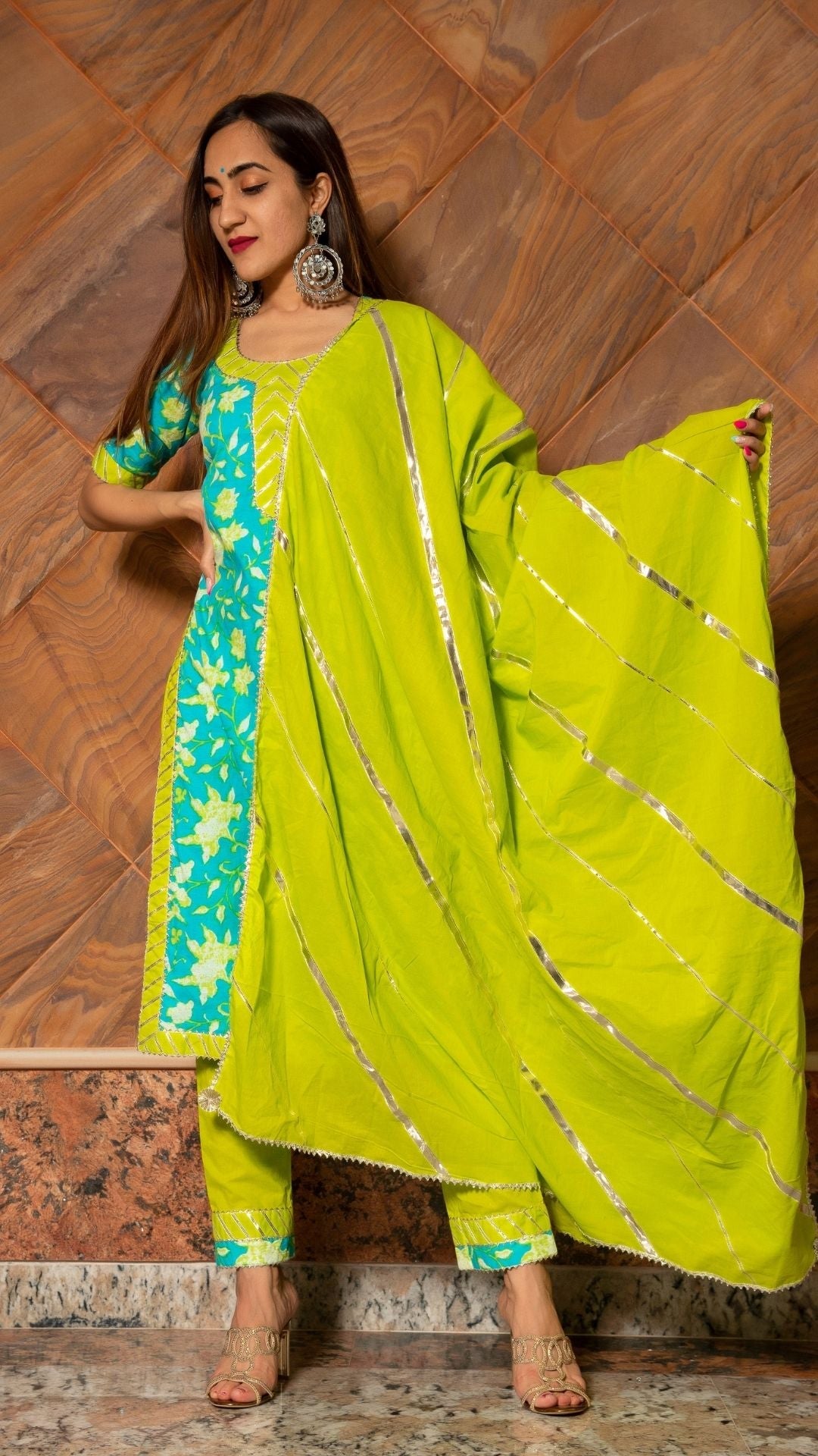 Pomcha Jaipur Noor Hand Block Cotton Suit Set - Distacart