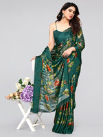 Thumbnail for Kalini Floral Poly Chiffon Saree With Blouse Piece - Distacart
