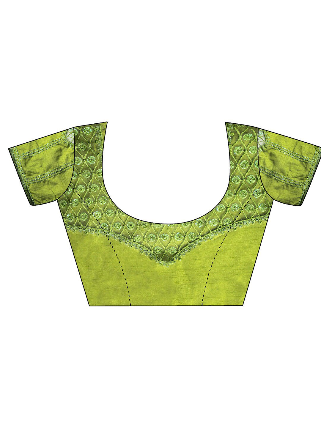 Mitera Green & Yellow Ombre Dyed Sequinned Poly Chiffon Saree - Distacart