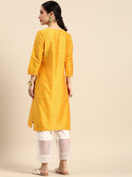 Thumbnail for Sangria Women Geometric Embroidered Mirror Work Kurta - Distacart
