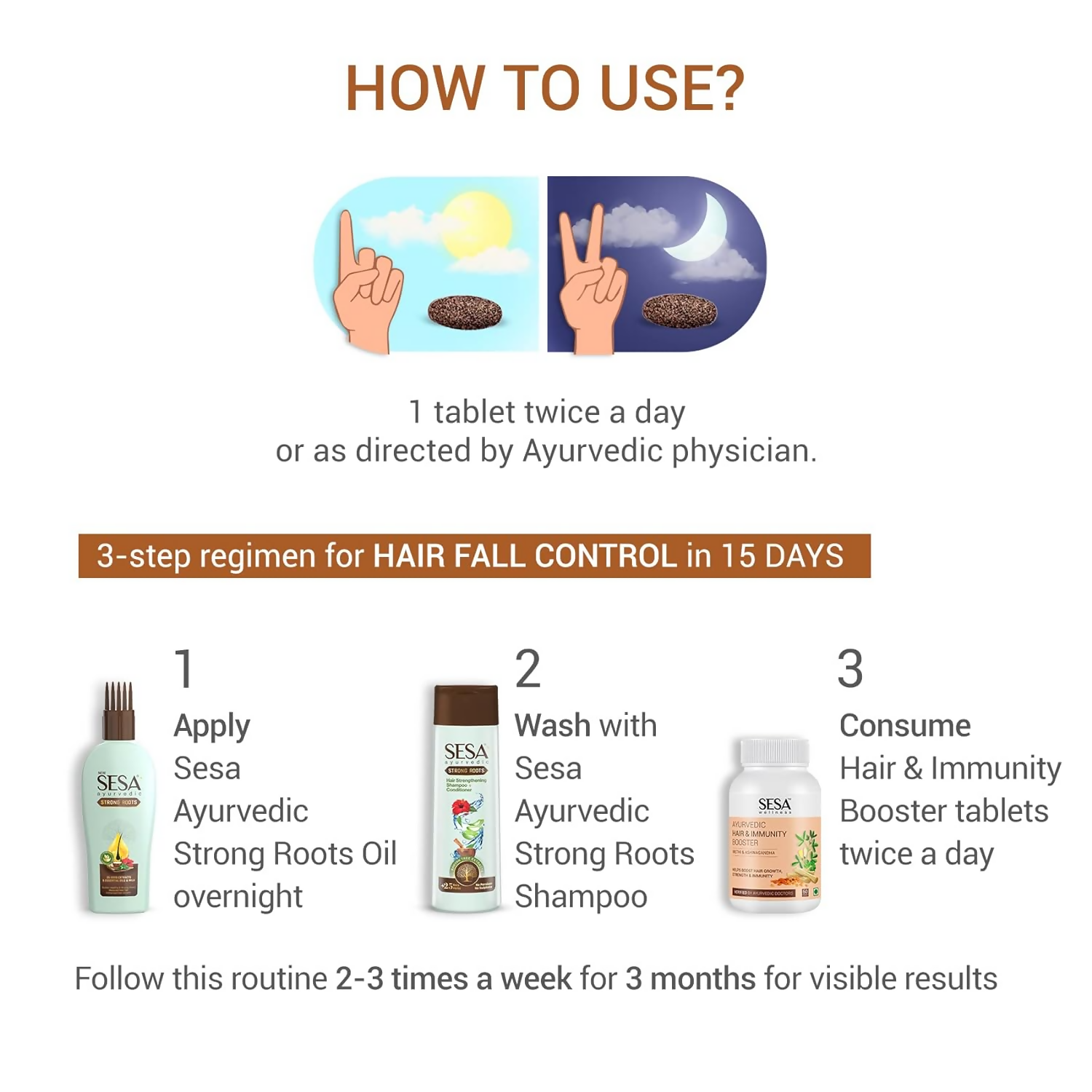 Sesa Ayurvedic Hair & Immunity Booster Tablets - Distacart