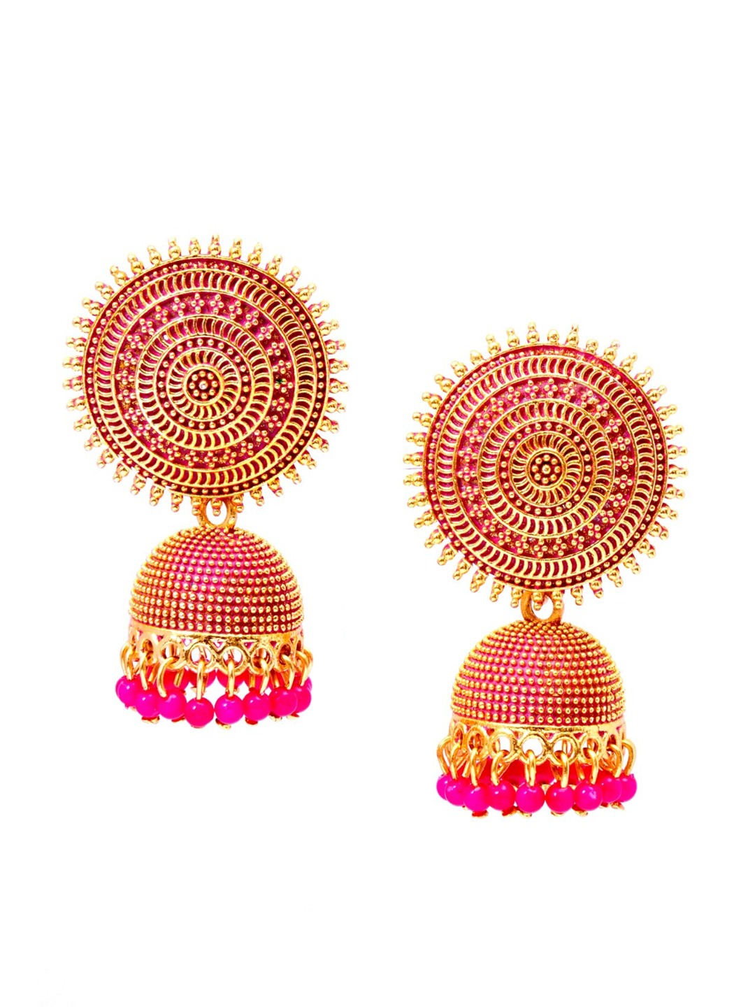 Gold-Plated Alloy Designer Brass Jhumki Earrings - The Pari - Distacart