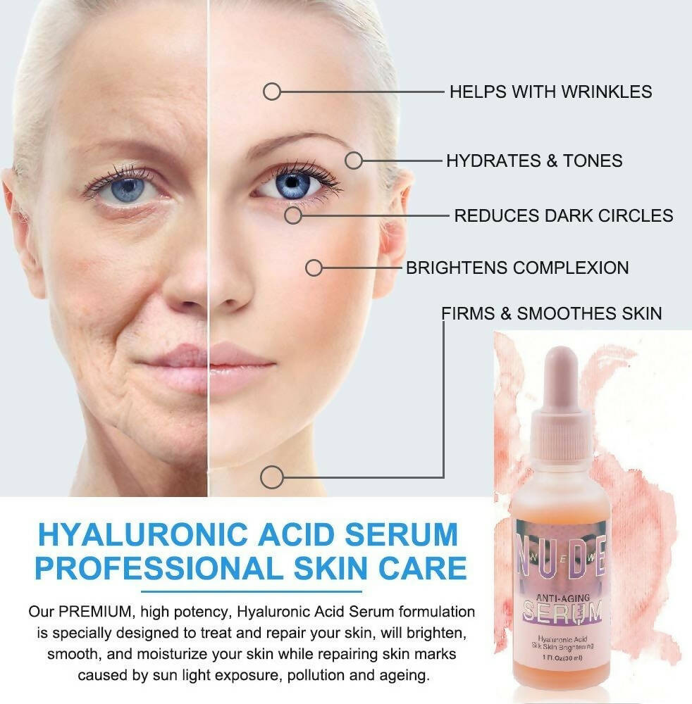 Favon New Nude Anti Ageing Serum with Hyaluronic Acid for Skin Brightening - Distacart