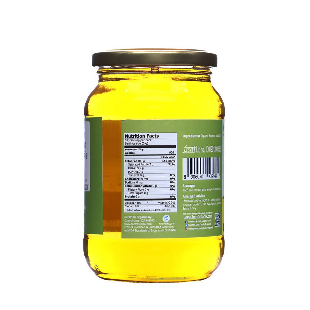 Just Organik White Sesame Oil (Til ka Tel) - Distacart