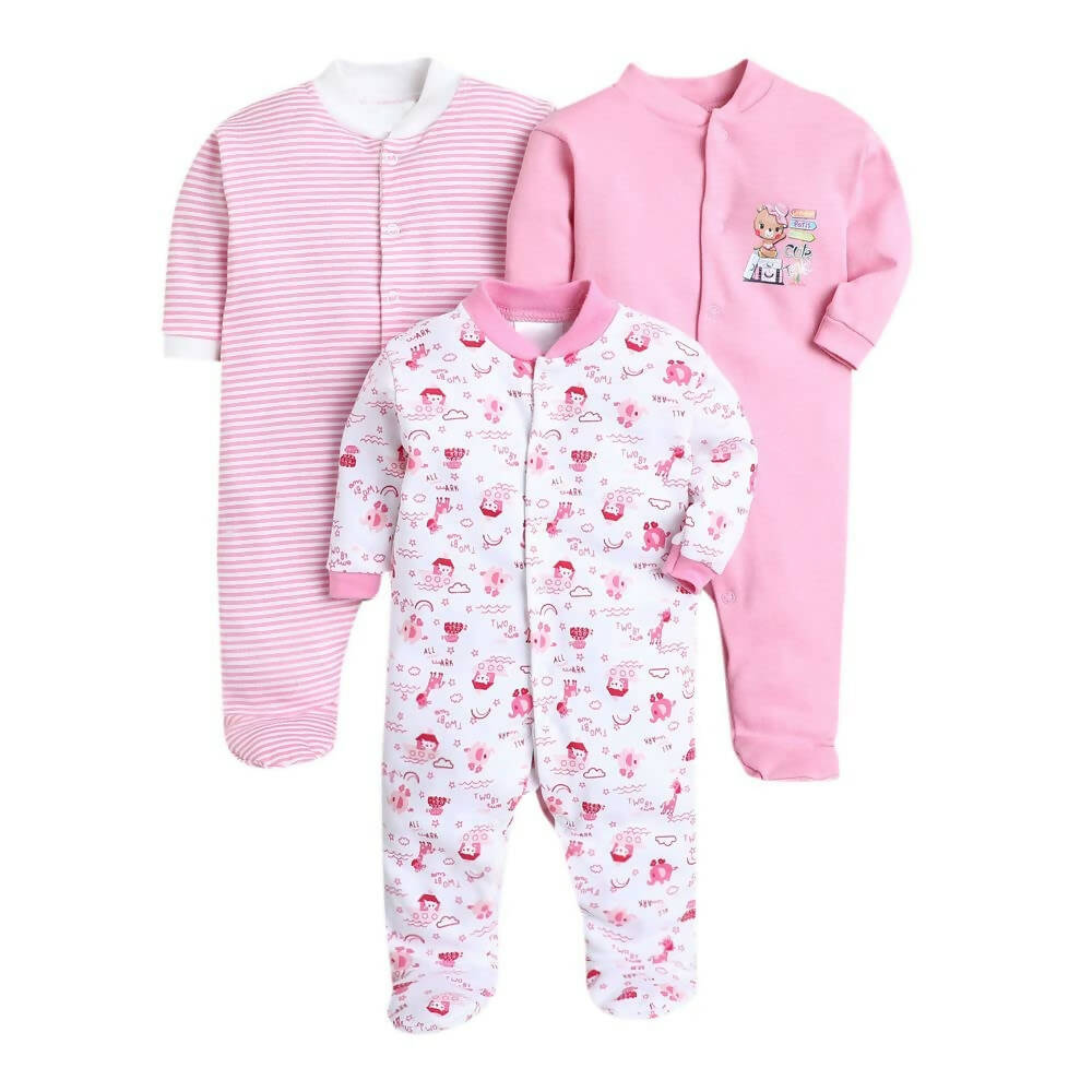 Daddy - G Rompers/Sleepsuits/Jumpsuit /Night Suits for New Born Babies - Pink - Distacart