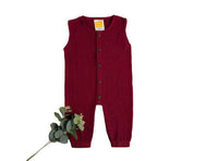 Thumbnail for Sunshine Baby Cute Organic Muslin Cotton Sleeveless Full Length Rompers For Babies - Maroon - Distacart