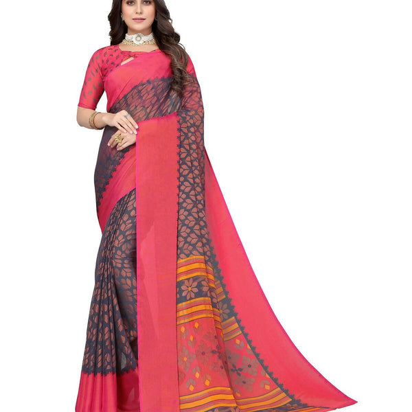 Vamika Grey Chiffon Brasso Bollywood Style Woven Saree (ALIZA GREY) - Distacart