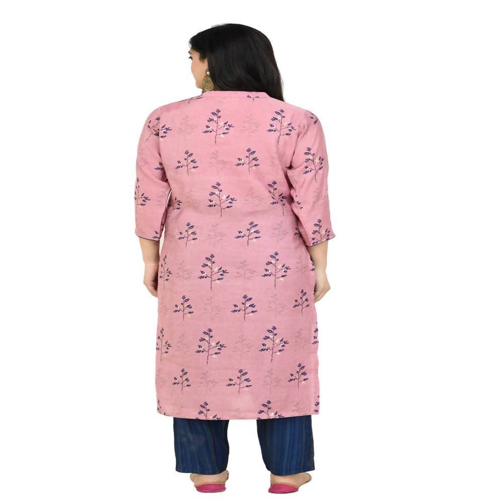 Lagi Women's Pink Printed Straight Kurta & Pant (MC41B)