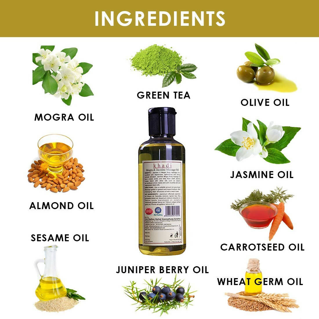 Khadi Rishikesh Herbal Mogra & Jasmine Massage Oil - Distacart