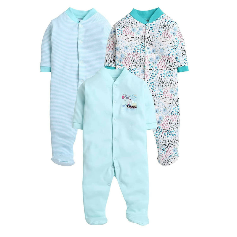 Daddy - G Rompers/Sleepsuits/Jumpsuit /Night Suits for New Born Babies - Mint Green - Distacart