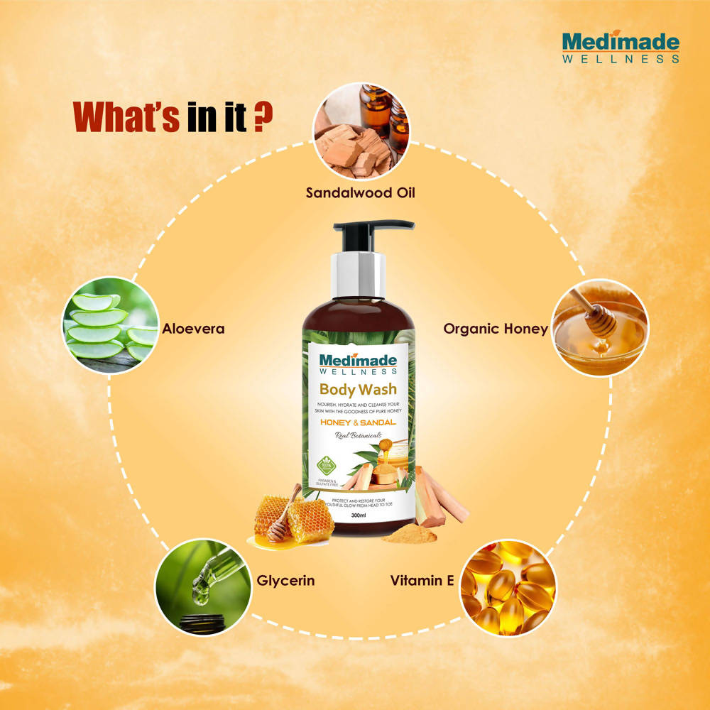 Medimade Wellness Honey & Sandal Body Wash - Distacart