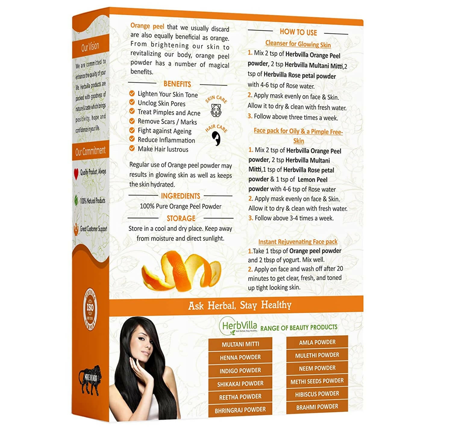 Herbvilla Orange Peel Powder - Distacart