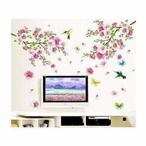 Decals Design 'Flowers Branch' Wall Sticker (PVC Vinyl, 60 cm x 90 cm),Multicolor - Distacart