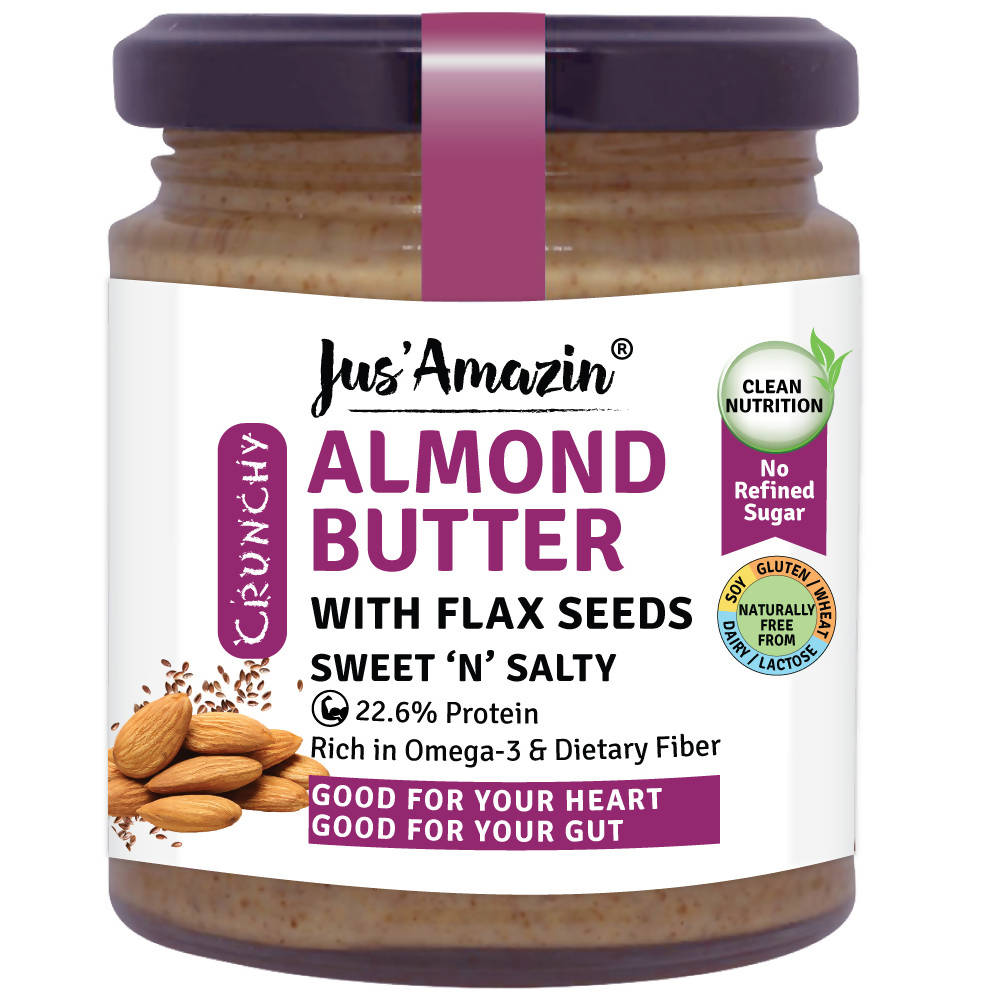Jus Amazin Almond Butter With Flax Seeds Sweet N Salty - Distacart
