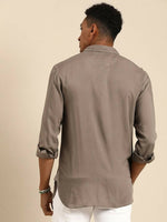 Thumbnail for Grey Men Rayon Classic Opaque Casual Shirt - Mahotsav - Distacart
