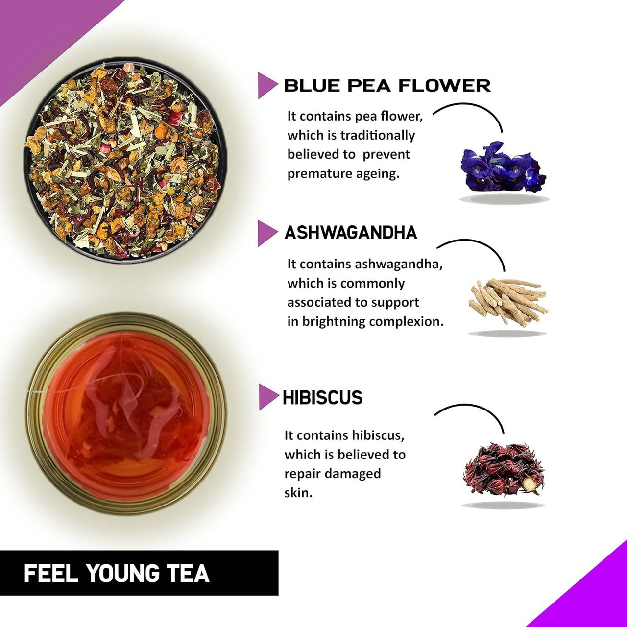 Teacurry Feel Young Tea Bags (Anti Ageing Tea) - Distacart