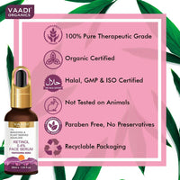 Thumbnail for Vaadi Herbals Retinol 0.4% Face Serum With 1% Baluchiol & Plant Derived Squalane - Distacart