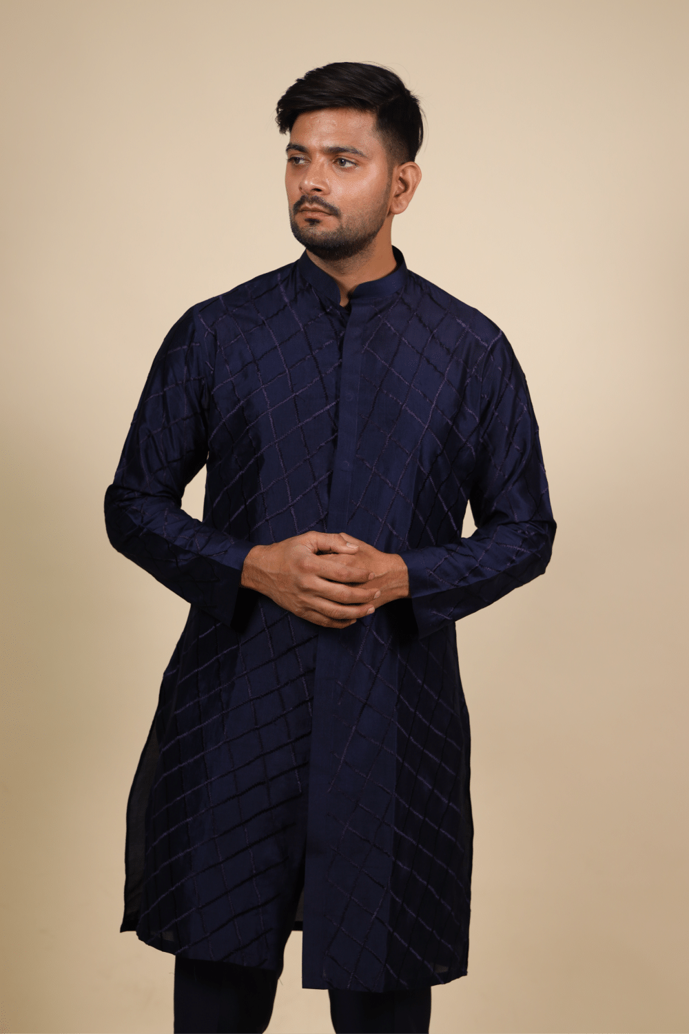 Cut Lattice Designer Men's Kurta by Hilo Designs - Distacart