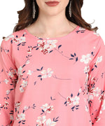 Thumbnail for Vamika Pink French Crepe Printed Party Wear/Casual Wear Kurti - Distacart