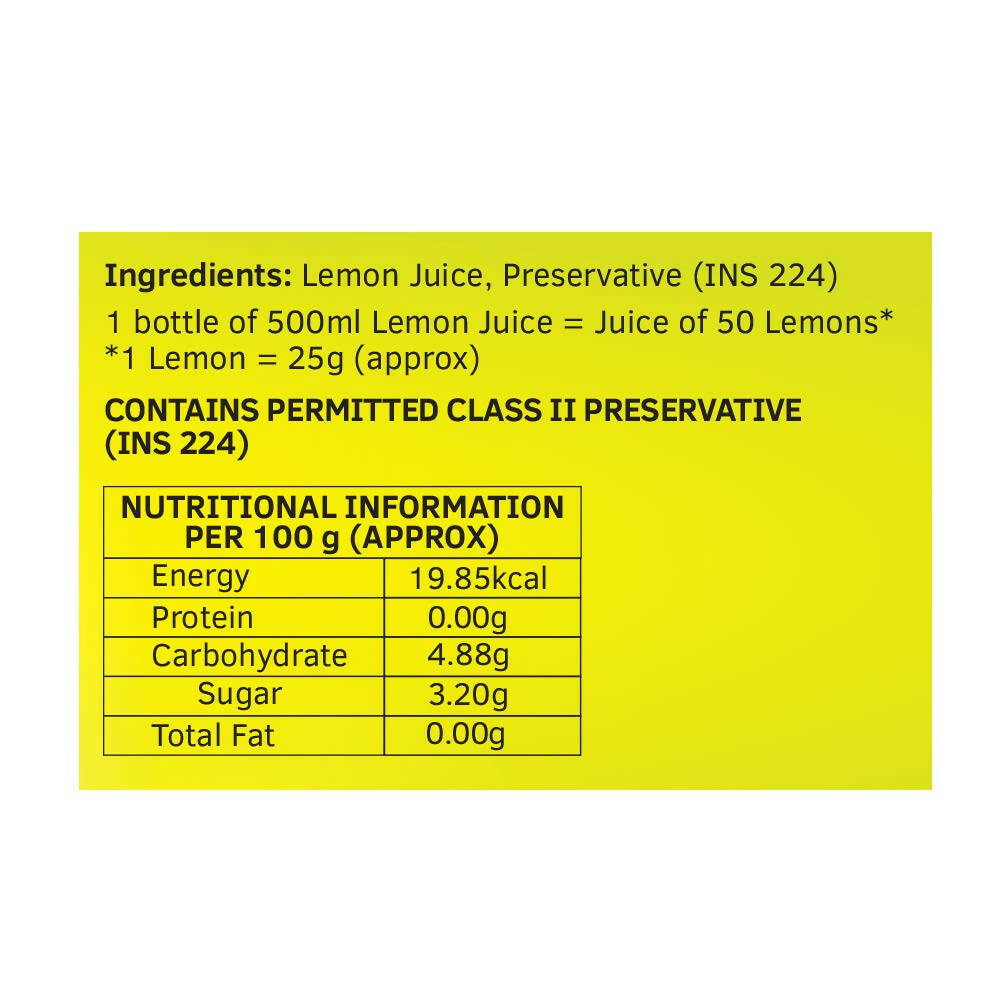 Keya Lemon Juice With Natural Lemons - Distacart