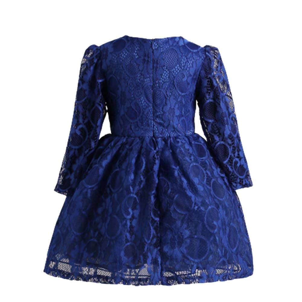 Asmaani Baby Girl's Blue Colour Satin A-Line Maxi Full Length Dress (AS-DRESS_22199) - Distacart