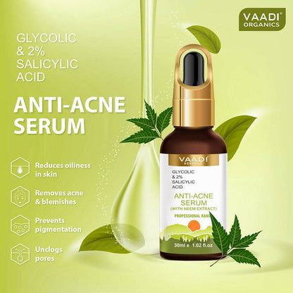 Vaadi Herbals Anti-Acne Serum With Glycolic & 2% Salicylic Acid - Distacart