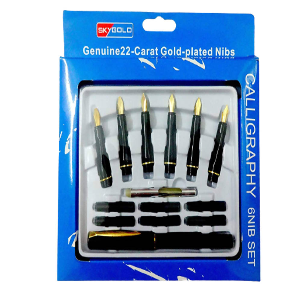 Skygold Calligraphy 6 Nib Pen Set - Distacart