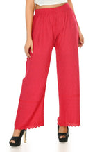 Thumbnail for Mominos Fashion Moeza Reyon Cotton Magenta Color Chikan Work Palazzo