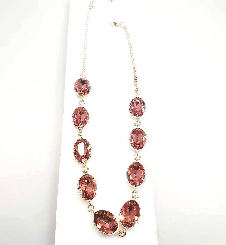 Bling Accessories Swarovski Blush Rose Necklace - Distacart