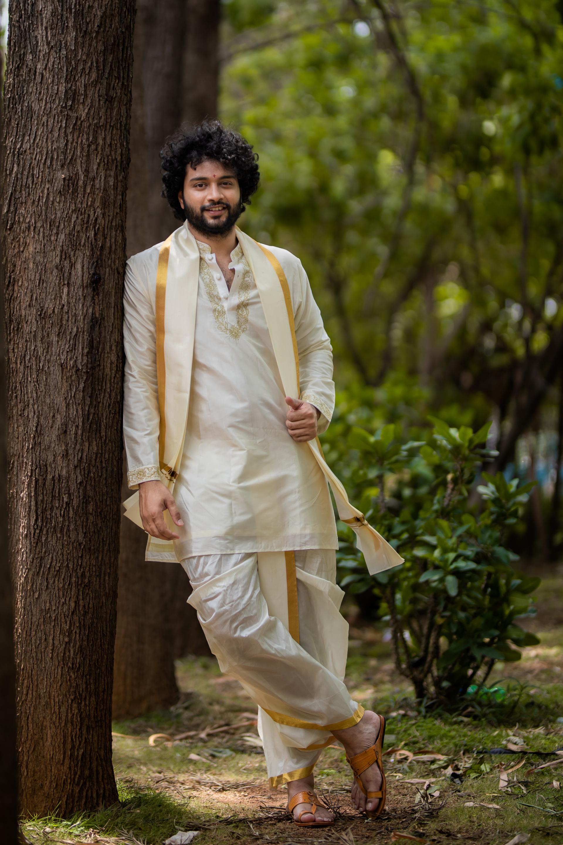 Gleaming Gold Designer Kurta set by Hilo Designs - Distacart