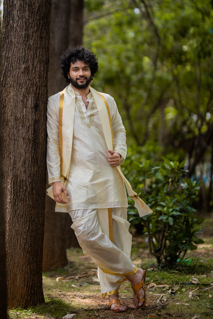 Gleaming Gold Designer Kurta set by Hilo Designs - Distacart