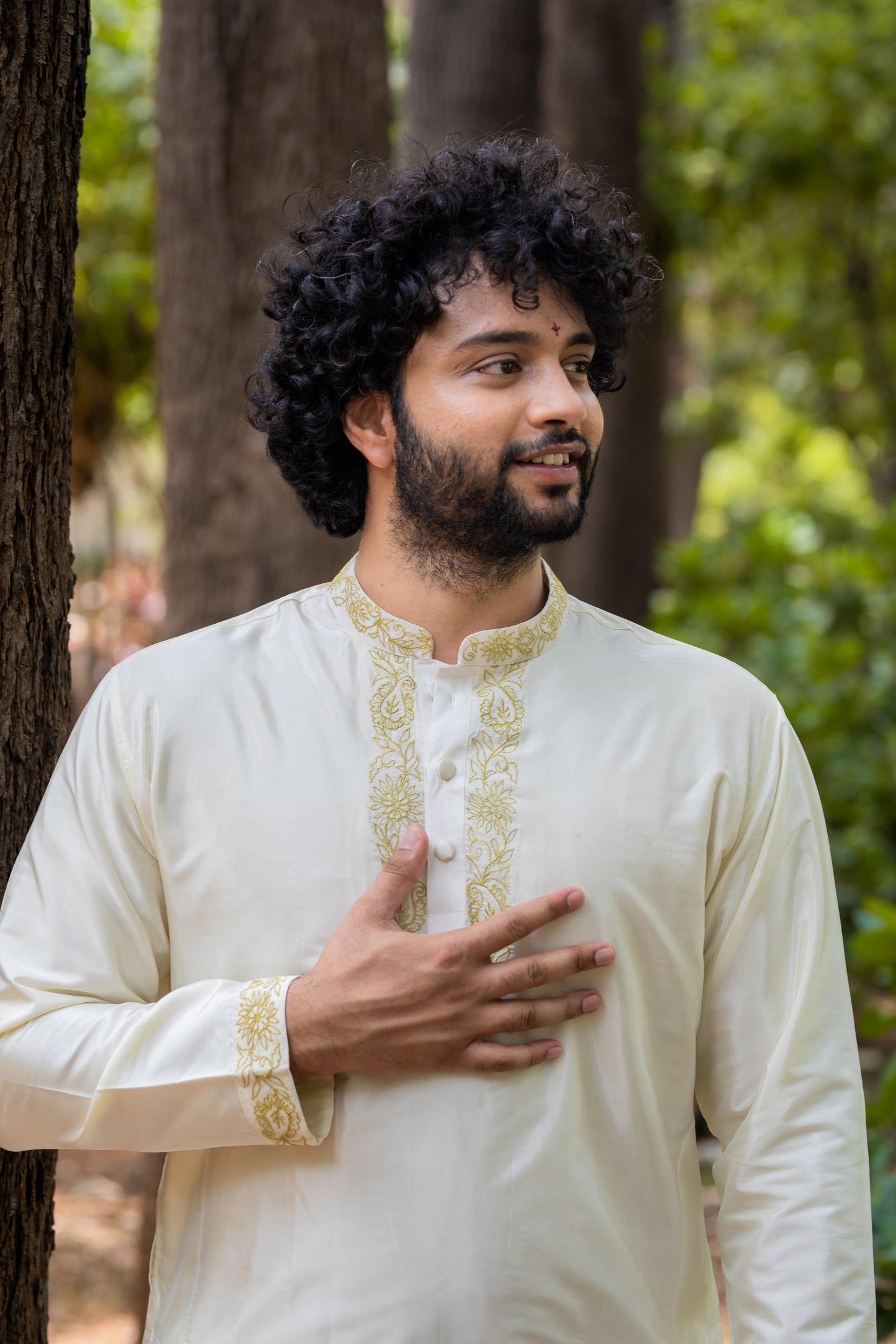 Gleaming Gold Designer Kurta set by Hilo Designs - Distacart