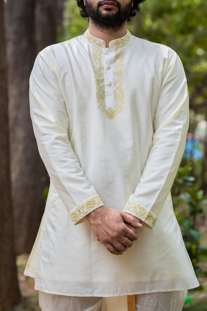 Gleaming Gold Designer Kurta set by Hilo Designs - Distacart