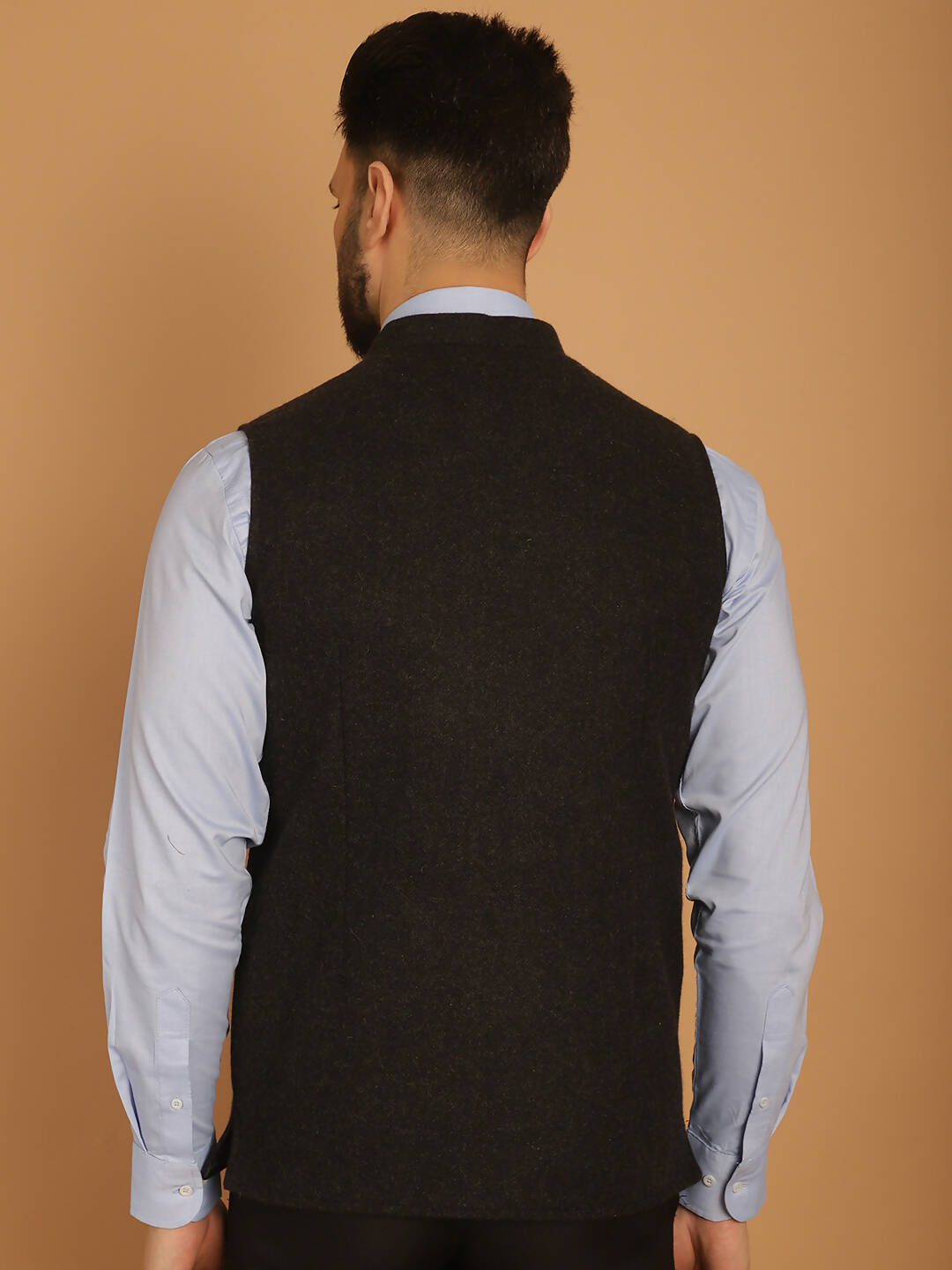 Even Apparels Pure Wool Nehru Jacket - Charcoal - Distacart