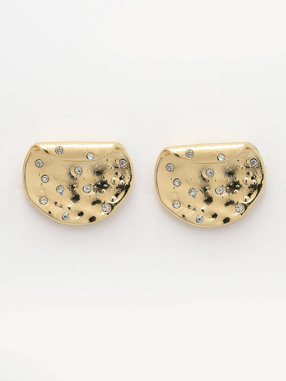 NVR Women Gold-Plated Contemporary Studs Earrings - Distacart